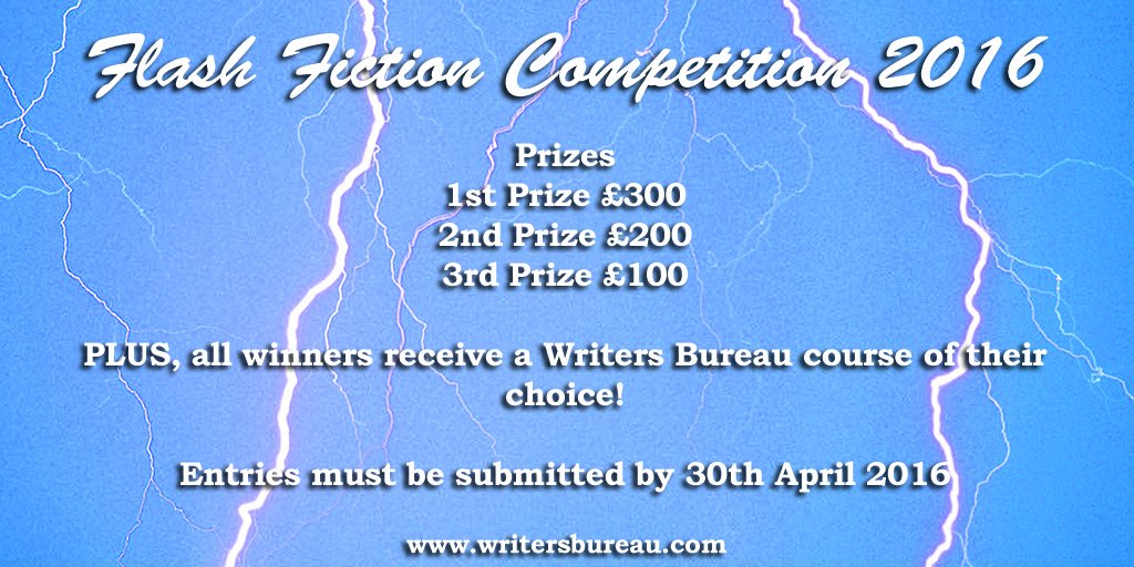 writersbureau's tweet photo. The fee is £5 per entry or 3 for £10! Enter at https://t.co/orWn6xYOzj #flashfiction #competition https://t.co/btY5oW3EaI