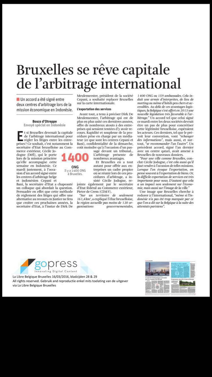 evc_van's tweet photo. Today's news! In La Libre Belgique @CEPANI_npo  !! https://t.co/caHTy5gCv3