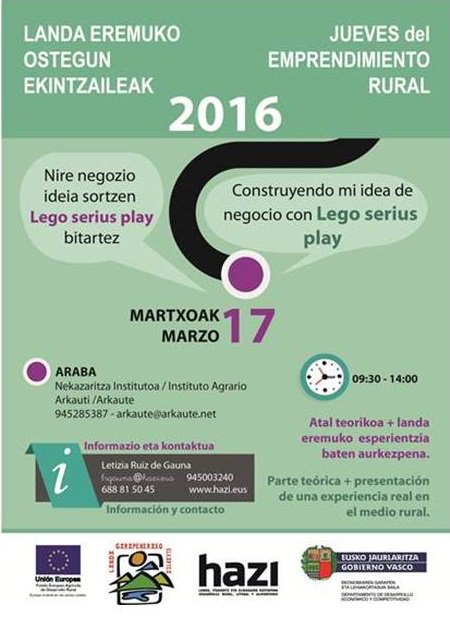 Oarsoaldea's tweet photo. Sesión formativa JUEVES DEL EMPRENDIMIENTO RURAL17 de Marzo, Arkaute, Alava. lrgauna@hazi.eus, 688 81 50 45 https://t.co/cYdpDiIayS