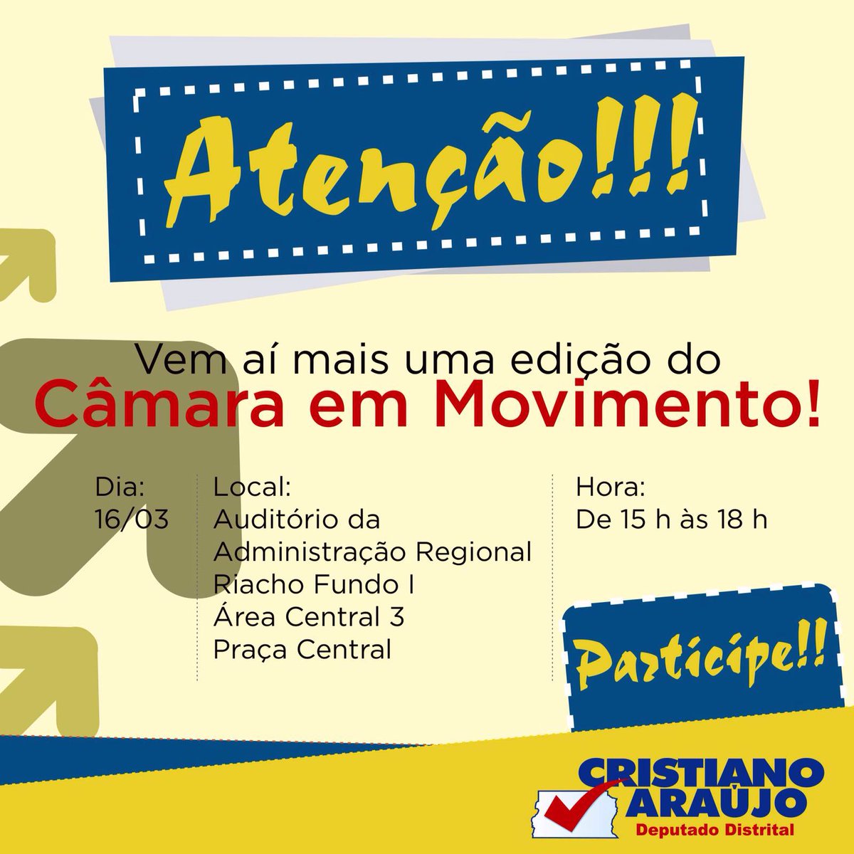 Cristiano_Dep's tweet photo. #CâmaraEmMovimento #ÉHoje #RiachoFundo1 #Participe #CâmaraLegislativa https://t.co/1MXKH2ozvB