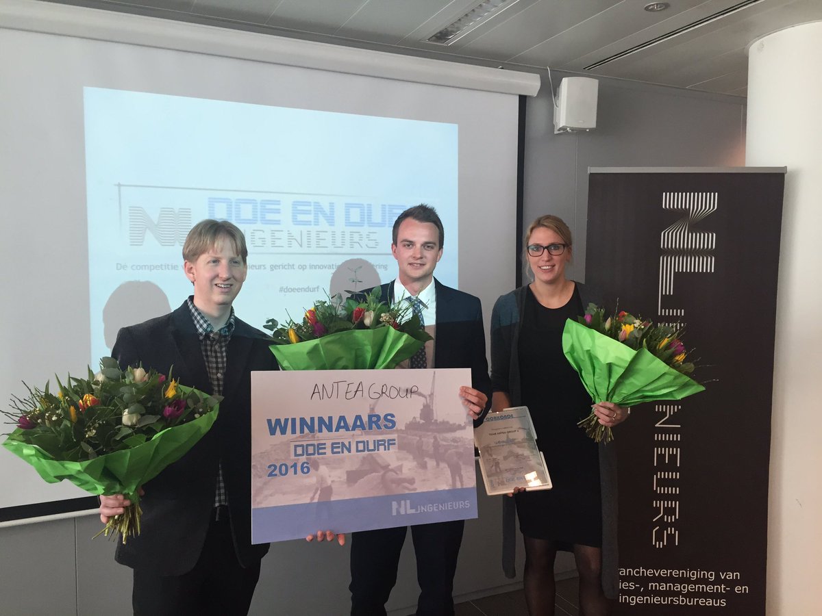 NLingenieurs's tweet photo. Wij presenteren u de winnaar van @DoeDurf 2016! @AnteaGroupNL gefeliciteerd! https://t.co/piwmY9acZg