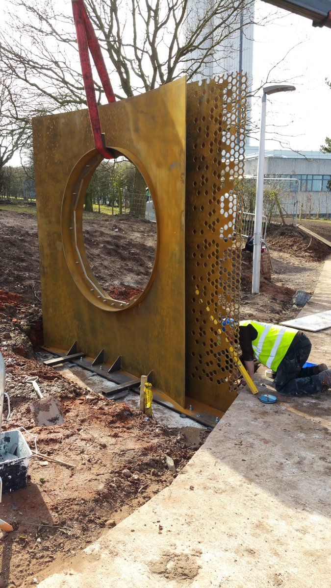 Latest Installation For Broadbent Studios and Daresbury Science Park.
This is the Violet sculpture being installed.