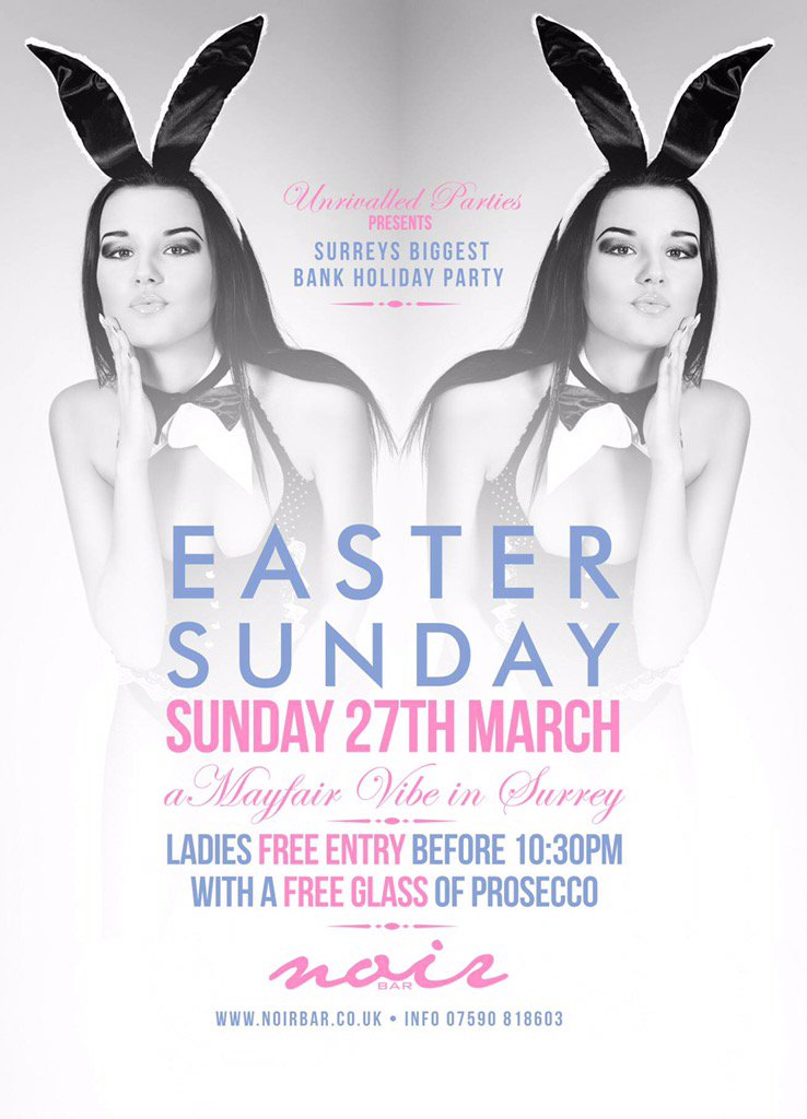 Capacity expected for our bank holiday Sunday party with unrivalled parties 27th March
