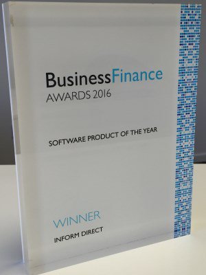 InformDirect's tweet photo. #InformDirect was named Software Product of the Year at the Business Finance Awards 2016 - https://t.co/it6a2XhVAU https://t.co/OlBRDsuV5C