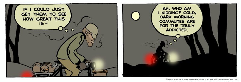 YehudaMoon's tweet photo. There must be a language barrier, because I can't quite explain the beauty of a brisk morning commute to noobs. https://t.co/U0qBe1xQSL