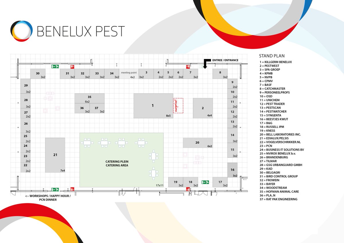 Maar liefst 37 standhouders maken hun opwachting tijdens #BeneluxPest 2016. Ontdek ze op beneluxpest.nl/zalenplan/
