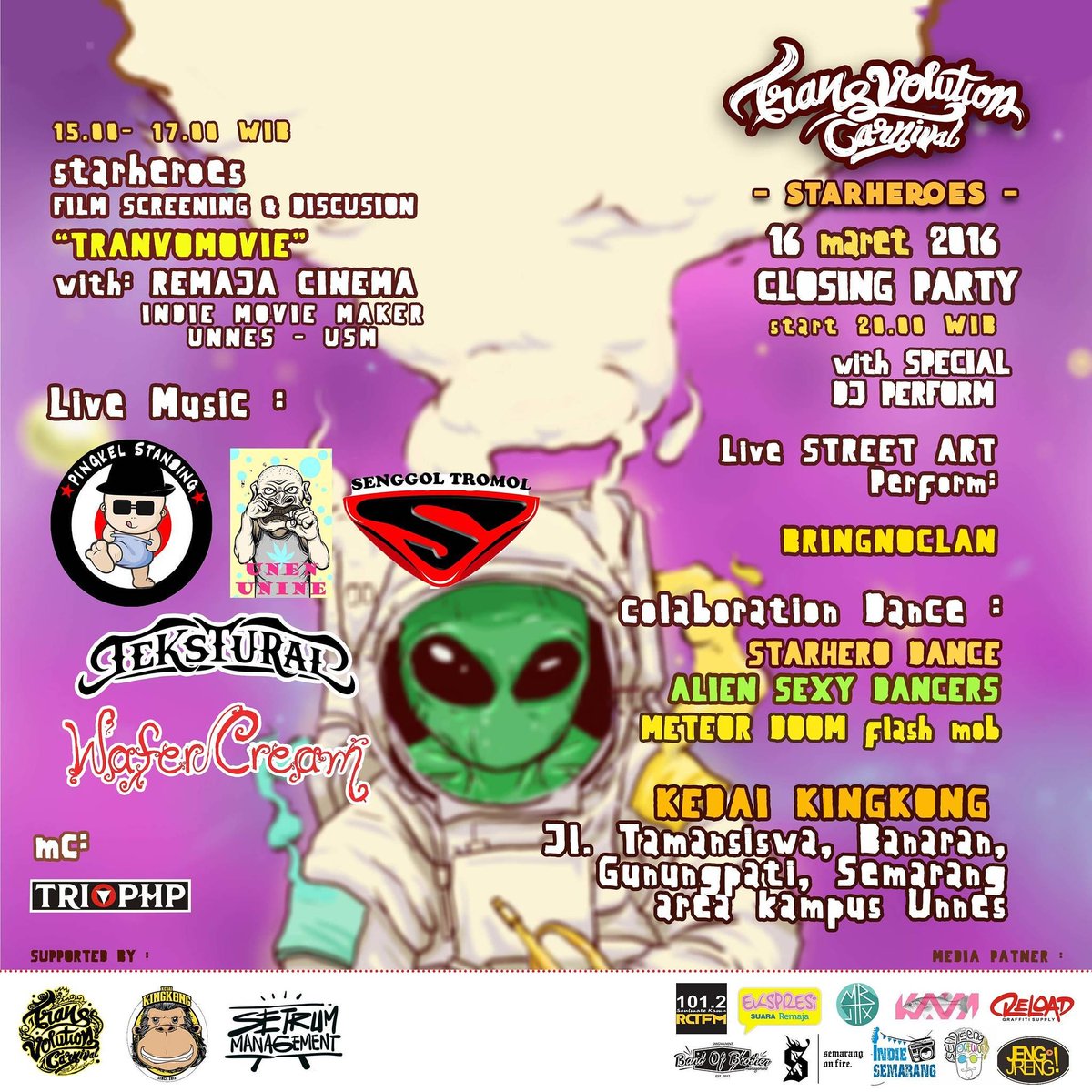 Masih kita tunggu malem ini buat yg mau kirim2 salam, bisa mention ke kita dgn hastag #transvolutionevolution