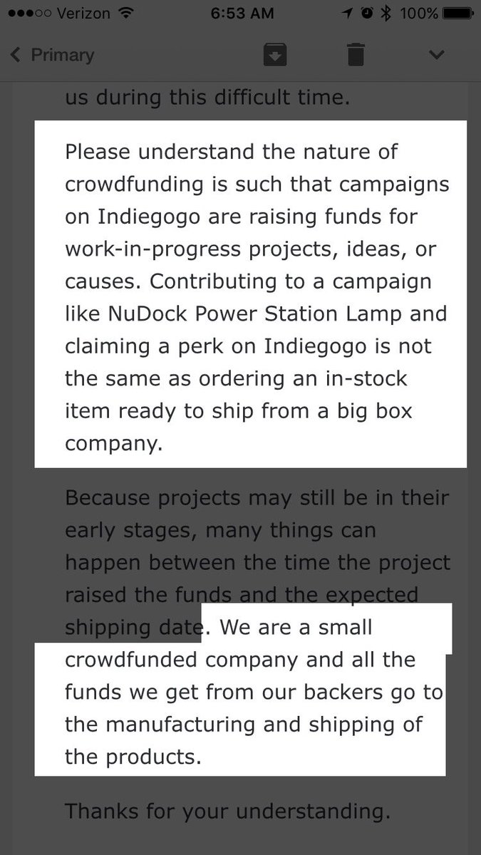 leearnold0911's tweet photo. @Indiegogo & #MiTagg FAIL! What a joke of an email I just recvd. Clearly your funds don't go to shipping products. https://t.co/4maO4kupND