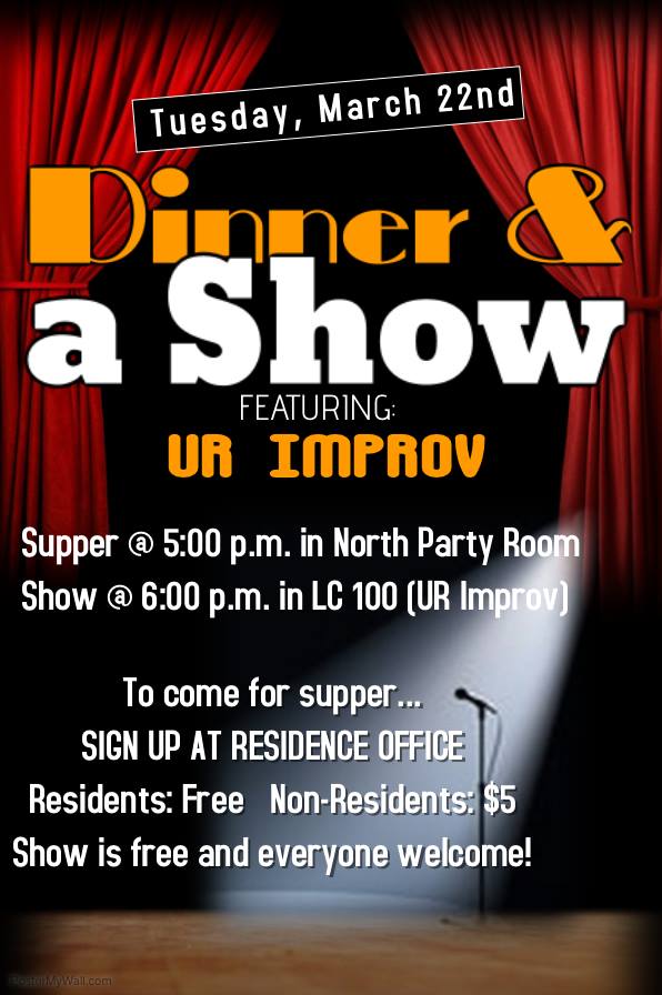 URreslife's tweet photo. We still have spots available for this event &amp; free dinner is provided. sign up at the residence office by march 21 https://t.co/wzNZUGVWQj
