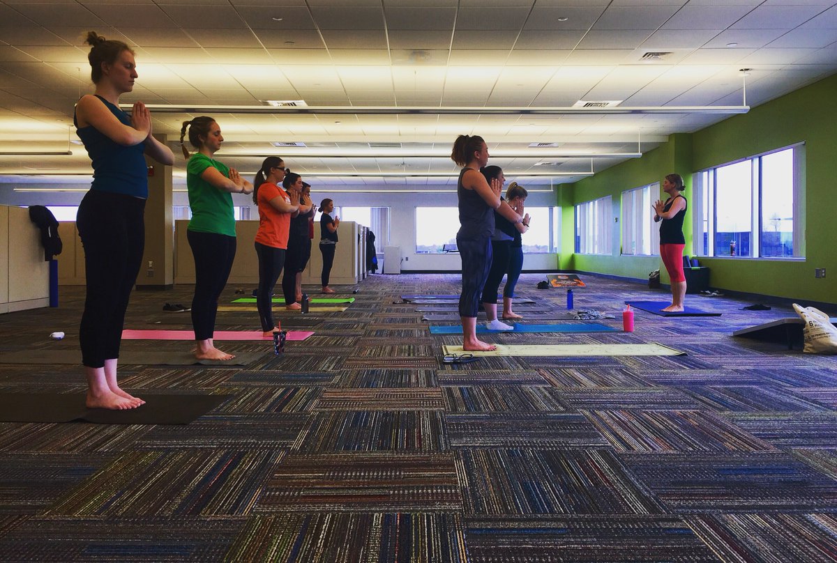 PharmaLogicsCo's tweet photo. Enjoying some mid-week yoga with Joanna from @theactiveworkplace! #workweekwednesday https://t.co/dQA4qCyknv