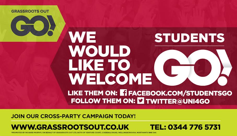 LeaveEUOfficial's tweet photo. Get following @Uni4GO for the student view on why we should leave the European Union on June 23! #StudentsGO https://t.co/BrINbeYU3X