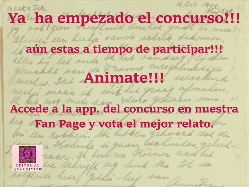 EdiQuadrivium's tweet photo. A participar... lectores y escritores.... todos sois importantes. !!! https://t.co/VYK241G6bB