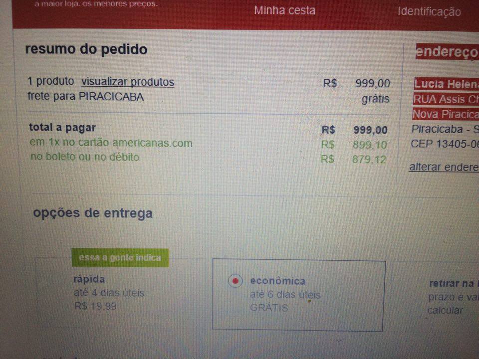 zaia_'s tweet photo. Ontem, anúncio na @americanascom mostrou o Asus ZenGo por 773,52 no boleto. Na hr da compra,aparecia 879,12. https://t.co/kZsf3TYsyN