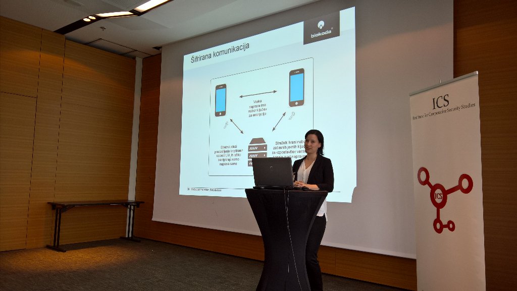 gregorspagnolo's tweet photo. .@pusnikirena talking about #Biocoded encryption on #ICS conference https://t.co/miTd92gxSs