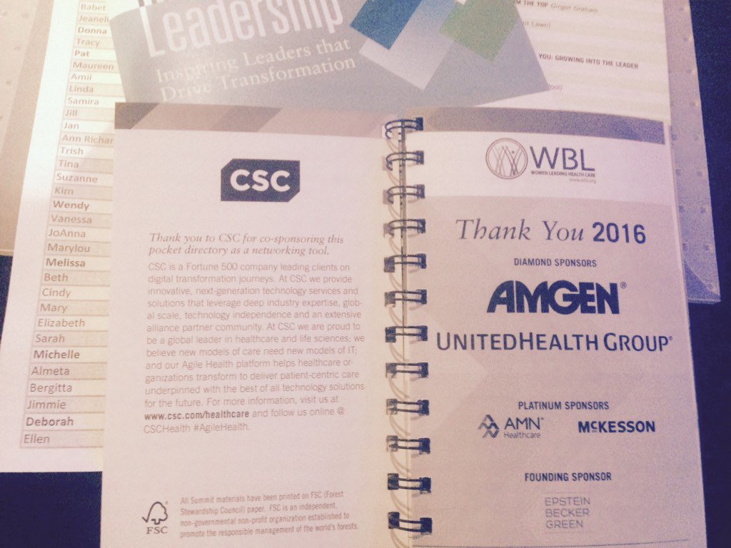 lisapettigrew's tweet image. Proud to be sponsoring &amp;amp; supporting @WBLFoundation #WBLSummit16 @CSC w #healthcare leaders #CSCDiversity