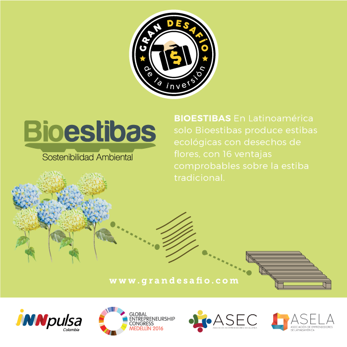 InnpulsaCol's tweet photo. #GECMedellin | En Latam, solo #Bioestibas produce estibas ecológicas con desechos 
de flores. #ElGranDesafioGEC https://t.co/ZViq02UaCW
