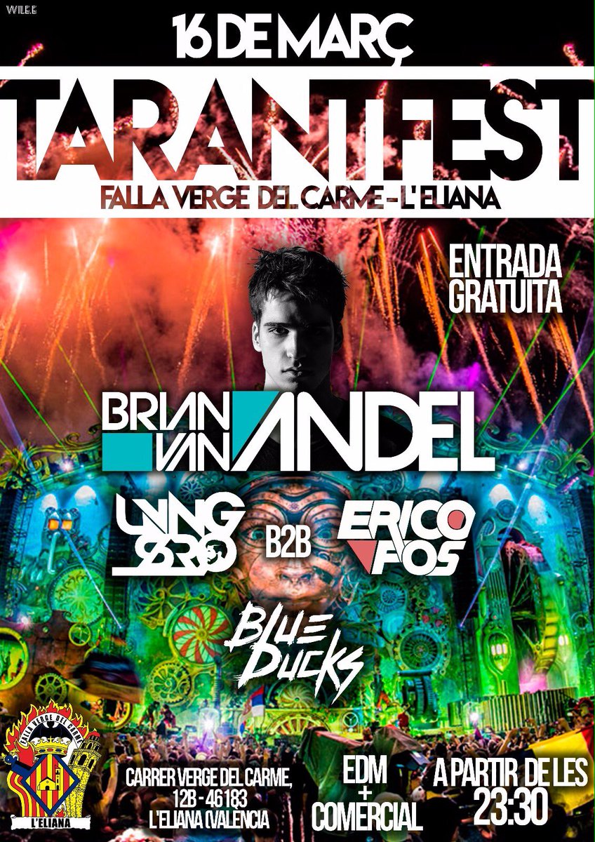 BrianvanAndel's tweet photo. Esta noche:
1:40 | L'Eliana
Después en @StampidaClub con @rubenthrax @Kid_Rizzo & #FatGordon https://t.co/ps0Yckyq3i