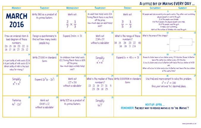 NSfG_Maths's tweet photo. Great addition to your revision timetables, courtesy of the brilliant @Just_Maths https://t.co/MuQBJM6dB6
