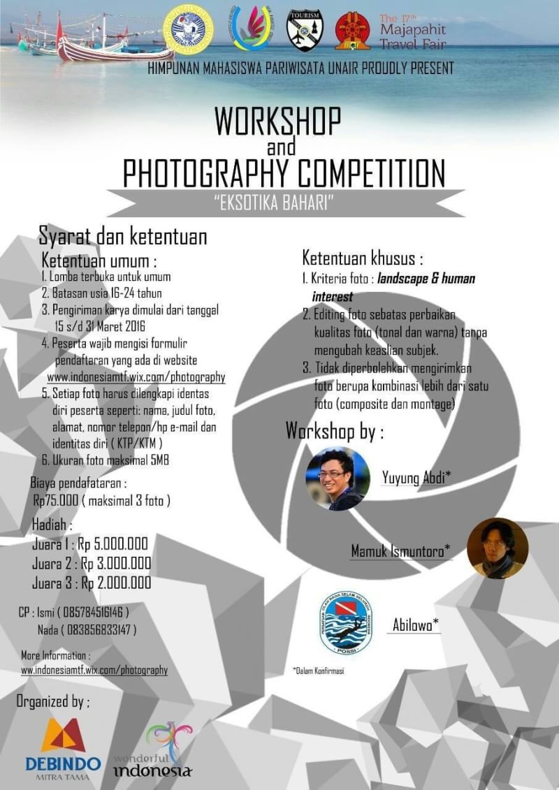 Bagi pecinta fotografi yuk ikutan lomba fotografi, total hadianya 10jt loh