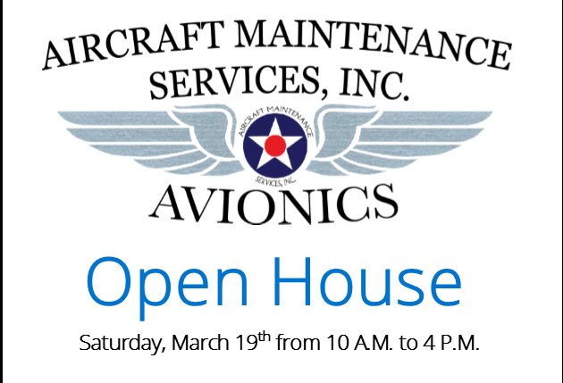AMS_Avionics's tweet photo. Don't forget about our Open House this Saturday - come by and check out our new Garmin demo equipment! https://t.co/G2Wodj17Cc