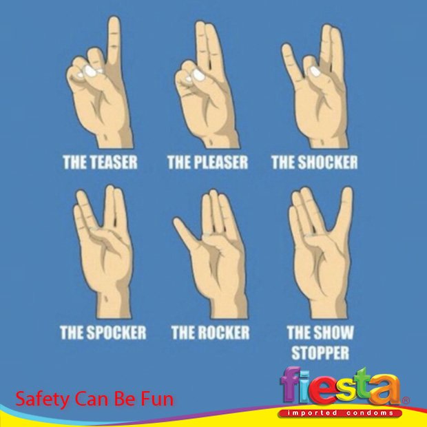 FiestaCondoms's tweet photo. Jari kita bisa memuaskan si dia saat bercinta. Enam posisi jari ini bisa dicoba ;) #FiestaTips https://t.co/wPHGnq6p3R