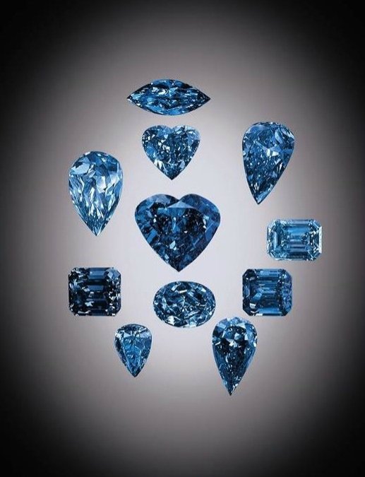 reenaahluwalia's tweet photo. De Beers Millennium Blue Collection of 11 extremely RARE #bluediamonds, took @DeBeers decades to put together! https://t.co/Ri57GtGRKp