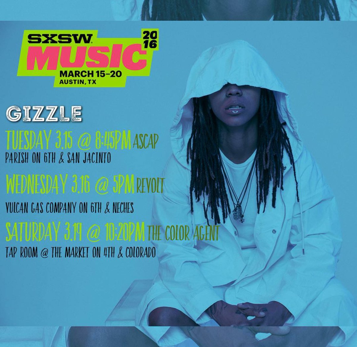 TheColorAgent's tweet photo. **JUST ADDED**
@BxtchImGizzle × #TCASXSW March 19th
THIS WILL BE A MOVIE!!
#BADBOY #THENEWISNOW @TheMarketAustin https://t.co/2PqBeo2tjt