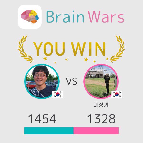nchic's tweet photo. I challenged 마징가 and won:) Challenge players from around the world! #BrainWars https://t.co/tZAi0WWoGD https://t.co/Lp58TH2wvD