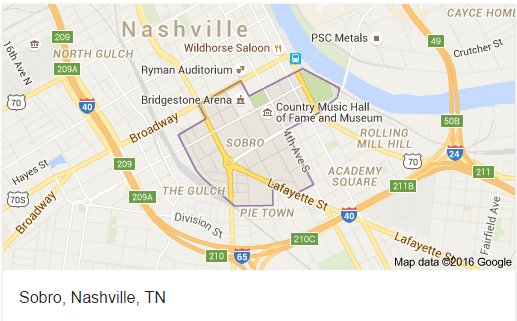 adriancobb's tweet photo. @romanmars The #acronames are everywhere. Welcome to SoBro (South of Broadway) in Nashville. https://t.co/esHWV68ZBx