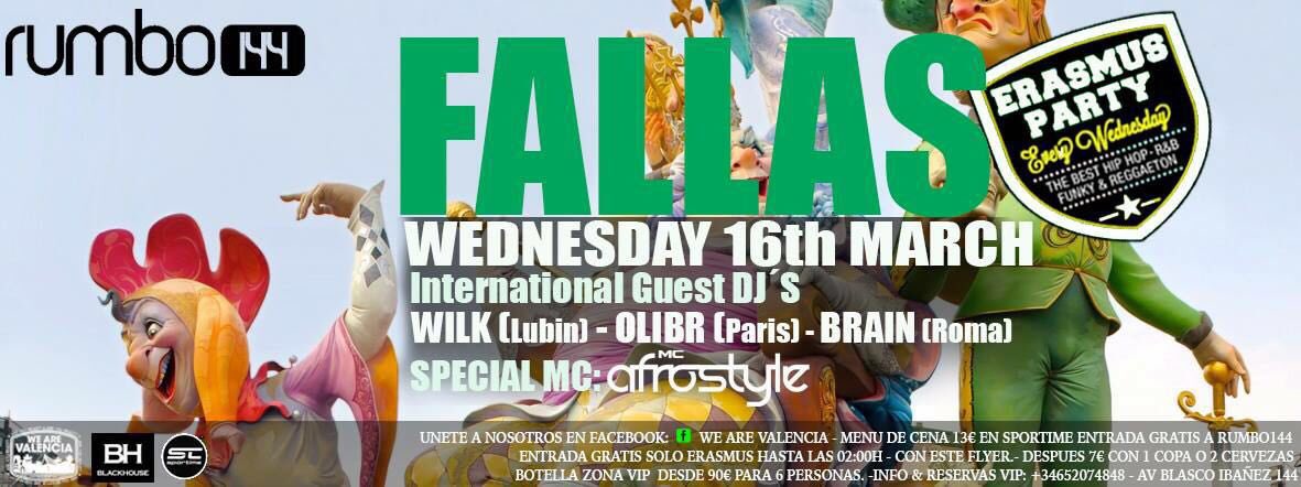 Erasmus party hoy en Rumbo144!! Apúntate en lista chicas y erasmus gratis hasta las 3:30... 606774282