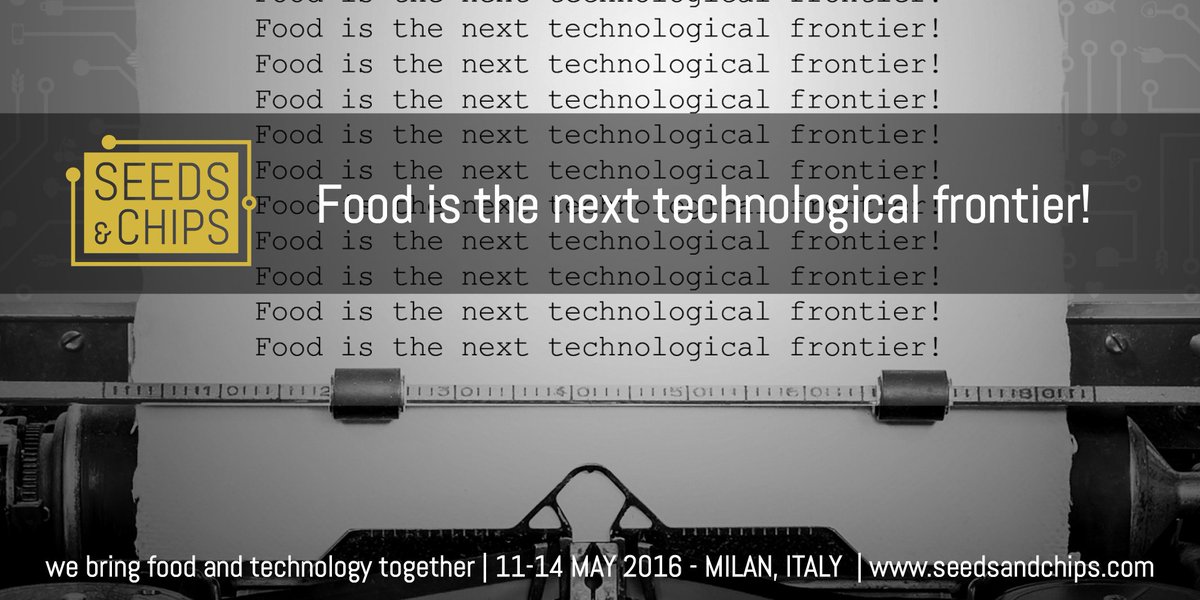 Food is the next technological frontier!
#InternetOfFood #SaC16 #FoodTech #FoodInnovation