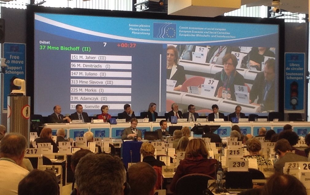 EESC_PRESS's tweet photo. "We should not sell our souls and values on pragmatic and unsustainable solutions" @gabischoff #EESC #externalpolicy https://t.co/yT4g03EM1L