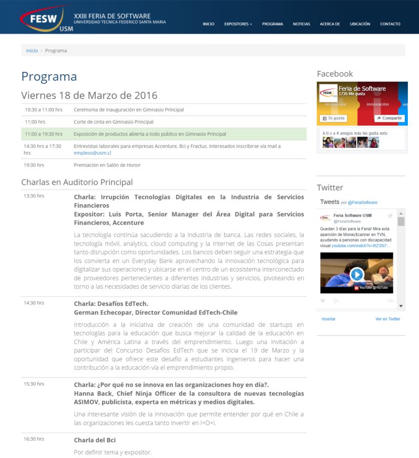 rcruz1973's tweet photo. Los invitamos a la XXIII Feria de Software USM  @corfo @fdovicencio @marcelaangulog 
https://t.co/0VfebJInxj https://t.co/Z3tCRKhfvD