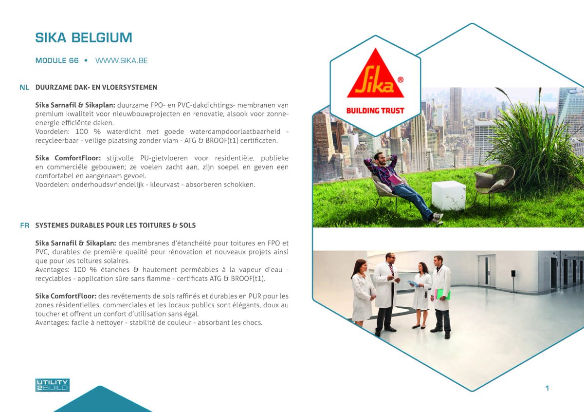 SikaBelgium's tweet photo. #UTILITY2BUILD nouvel évènement construction non-résidentielle/projets 23+24 mrs @kortrijkxpo Visitez-nous stand 66! https://t.co/MAMCjD2D60