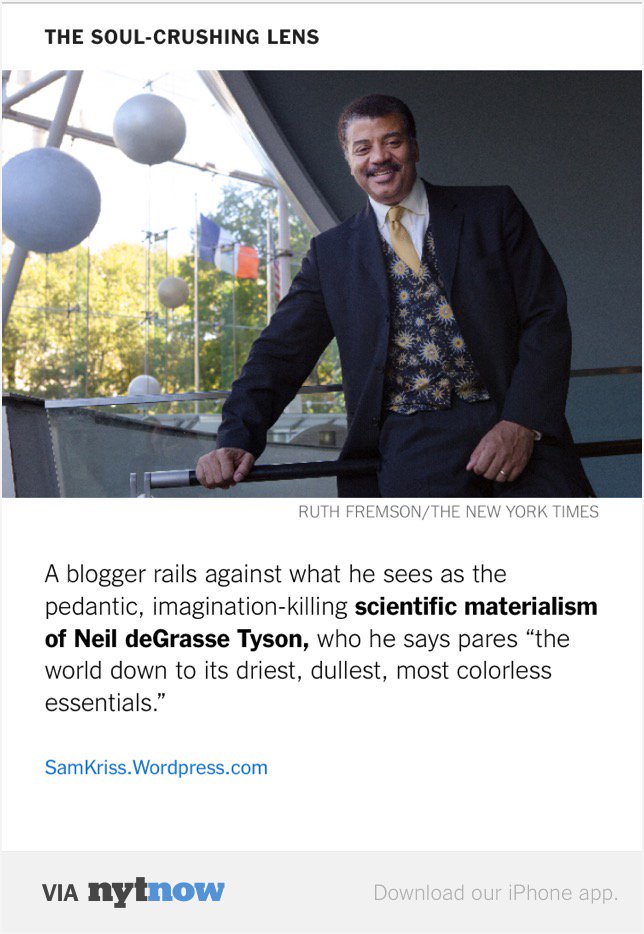 AnnieVallance's tweet photo. Neil deGrasse Tyson: pedantry in space – via @NYTNow...I disagree with so much in this post. https://t.co/tECkyM8HXP https://t.co/Svgqci59df