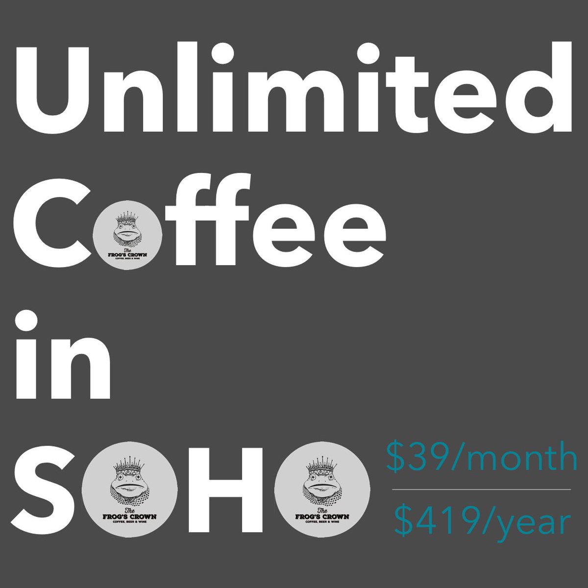 thediscoapp's tweet photo. #UnlimitedCoffee in #SOHO for just $1.30/day
https://t.co/vwNYEV7Jq3
#coffeeaddict #nyc #coffeeholic #coffee https://t.co/j7vUwaPrZn