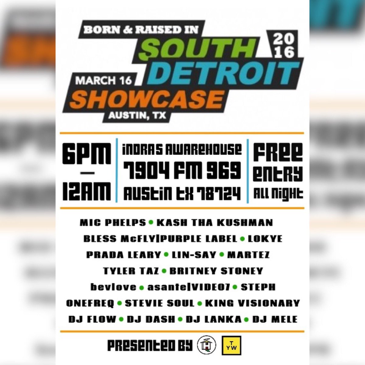 ParkHouse4Ever's tweet photo. Detroit. Showcase. Join us. FREE.
#FreeAtSXSW #SXSWparties #SXSWhiphop #CheatSheetATX #SXSW #Do512 #Detroit https://t.co/5EDTP89tjV