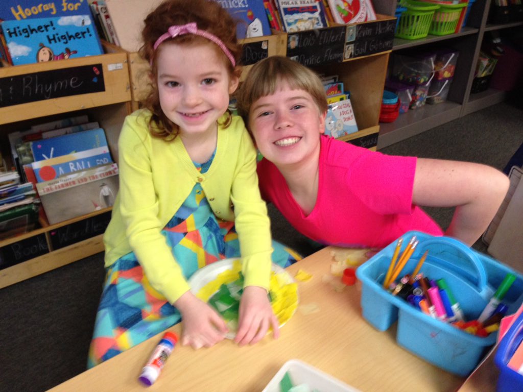 MissLodico's tweet photo. Team Lodico collaborating with AM @MaureenKno buddies on St. Patrick's Day crafts! @greDCSD https://t.co/jzjMDXMtz9