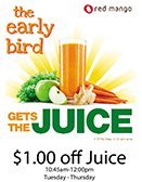 CarrollUDining's tweet image. Need a pick me up? Grab a fresh pressed juice from Red Mango and save $1 Tues-Thurs til Noon