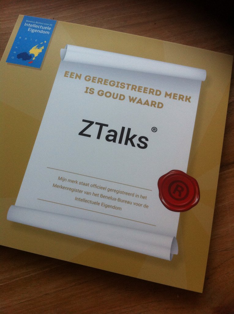 ZTalks_Media's tweet image. ZTalks officieel geregistreerd als merk @BOIPnews #ztalks 17/3 lancering #magazine @jaarbeurs  @zzptalks #vollebak