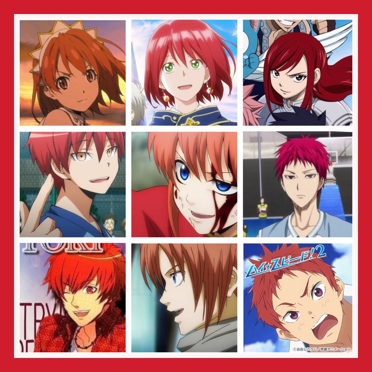 天野makoto A Twitter 赤髪のキャラって最高 上の左から 聖剣の刀鍛冶 セシリー 赤髪の白雪姫 白雪 フェアリーテイル エルザ 真ん中の左 暗殺教室 カルマ 銀魂 神楽 黒子のバスケ 赤司 下の左 うたプリ 略 音也 銀魂 神威 ハイスピード 旭 T Co Ygjutbjdsd 天野makoto A Twitter 赤髪のキャラって最高 上の左から 聖剣の刀鍛冶 セシリー 赤髪の白雪姫 白雪 フェアリーテイル エルザ 真ん中の左 暗殺教室 カルマ 銀魂 神楽 黒子のバスケ 赤司 下の左 うたプリ 略 音也 銀魂 神威 ハイスピード 旭 T Co Ygjutbjdsd