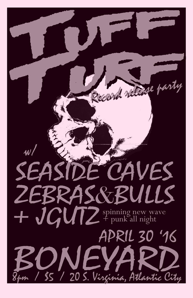 jeffisgarbage's tweet photo. TUFF TURF's record release show will be on April 30th at @BoneYardAC w/ Seaside Caves + @ZebrasAndBulls ! 8pm $5. https://t.co/dkL40Jz2CE