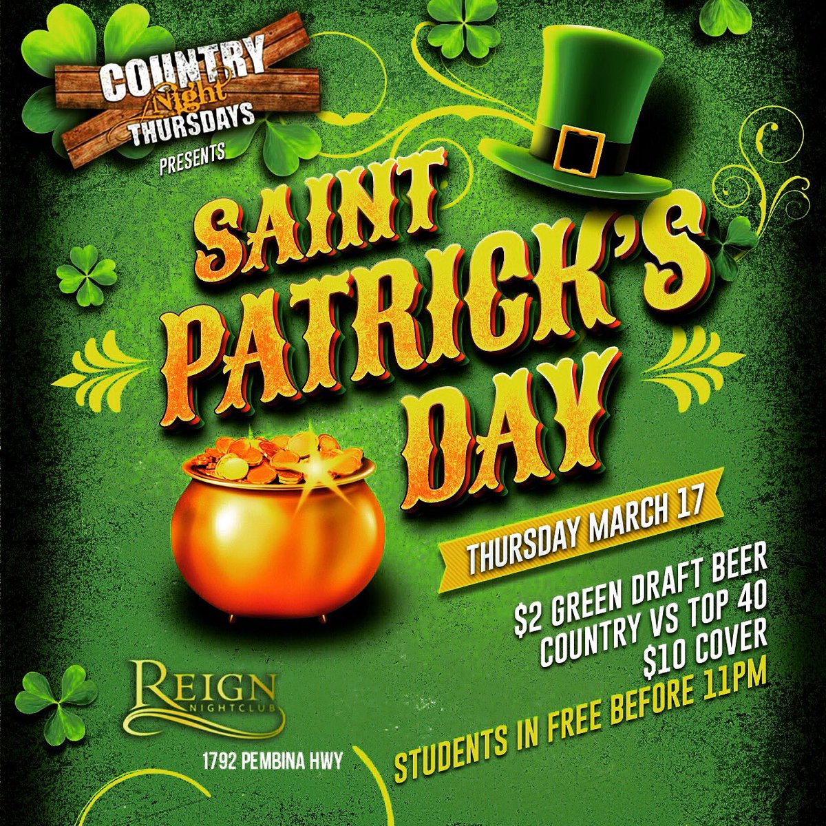WorstCoverBand's tweet photo. RETWEET to win gift cards for the biggest St. Patrick's Day Party of the year! $2 Green Draft Beer All Night! https://t.co/v4X9H1Adbm