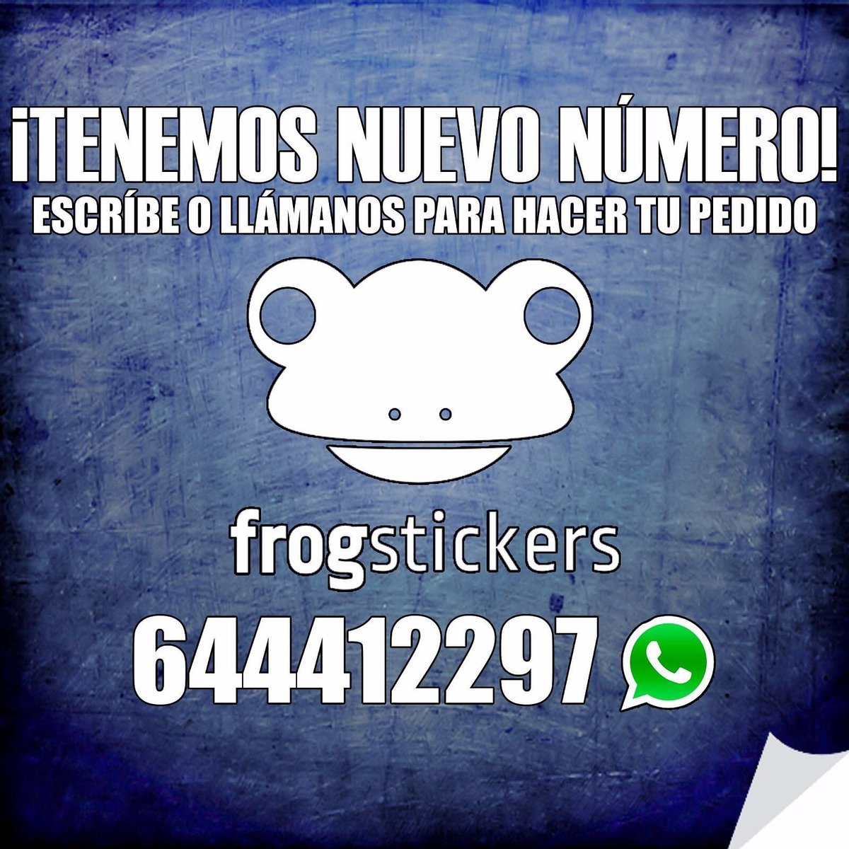 FrogStickers's tweet photo. Tenemos nuevo numero, escribe o llamanos para hacer tu pedido. #frogstickers https://t.co/8EErTjaV2W