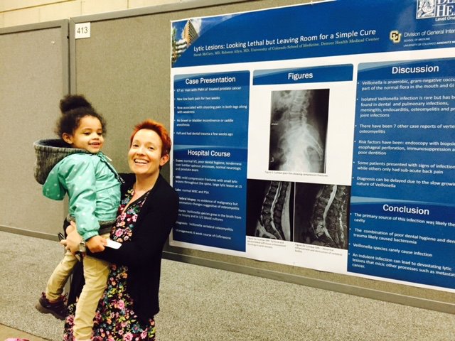 DH_Hospitalist's tweet photo. Rebecca Allyn presents her poster @SHMLive #hospmed16 Thanks to Sarah McCary @CUSystem and Rebecca's daughter! https://t.co/9euFGrDT9u