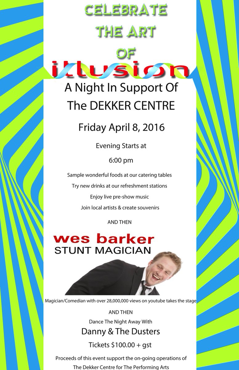 A show you're not going to want to miss! 2016 Celebrate the Arts fundraiser will feature Wes Barker! <a href="/StuntMagician/">WES BARKER</a>