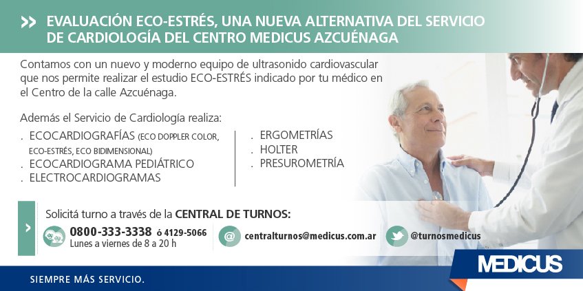 #MedicusSumaServicios
Conocé nuestro nuevo equipo de ultrasonido cardiovascular en Centro Medicus Azcuénaga.