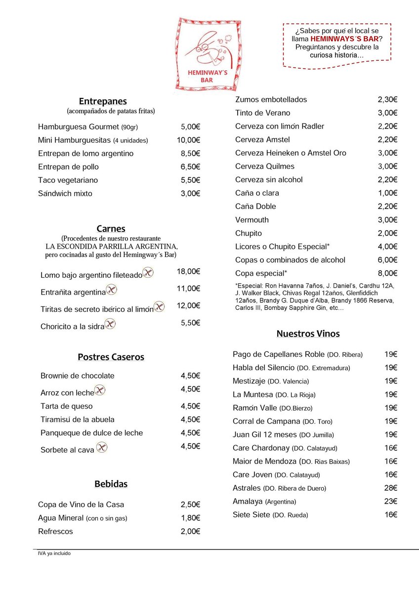 Hemingwaybar1's tweet photo. #Cartahemingway Que rico! https://t.co/eeNsRRQGlH
