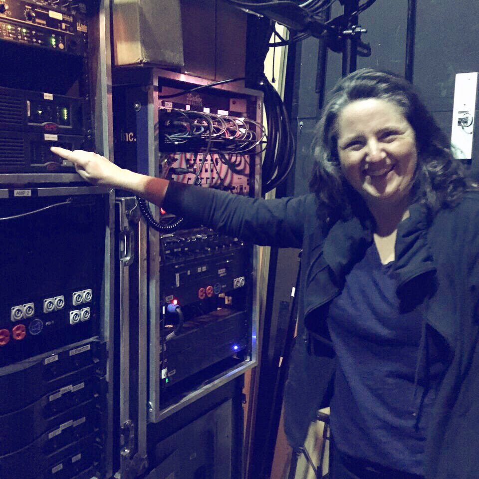 Say HI to our sound engineer, Jenny! #HughieBroadway #BehindTheScenes