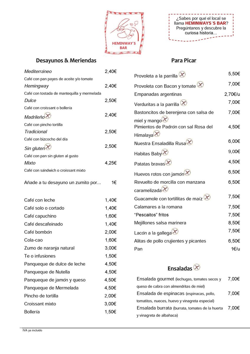 Hemingwaybar1's tweet photo. #Cartahemingway Que rico! https://t.co/eeNsRRQGlH